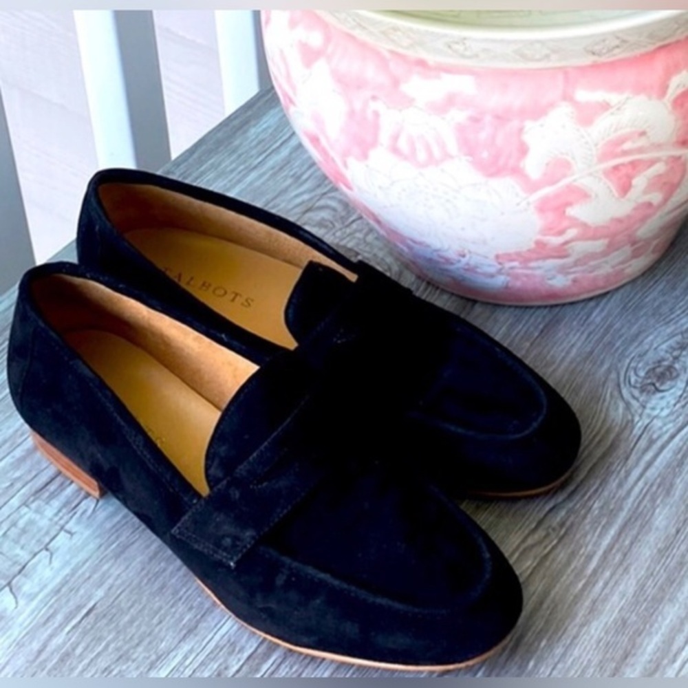 Talbots Loafers Black suede 7.5 in Excellent Condition